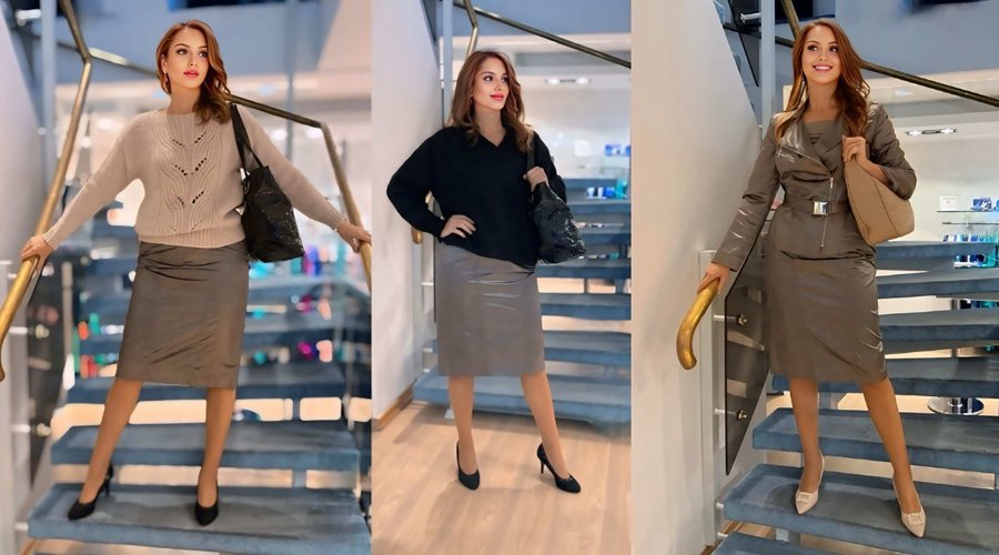 Tages- Weekend- und Büro- Outfit-Kleider